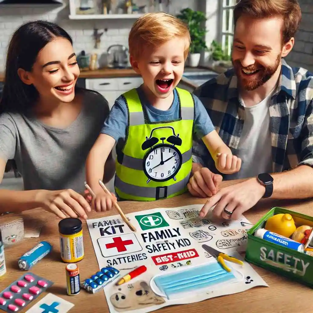 Child Helping Create Family Safety Kit