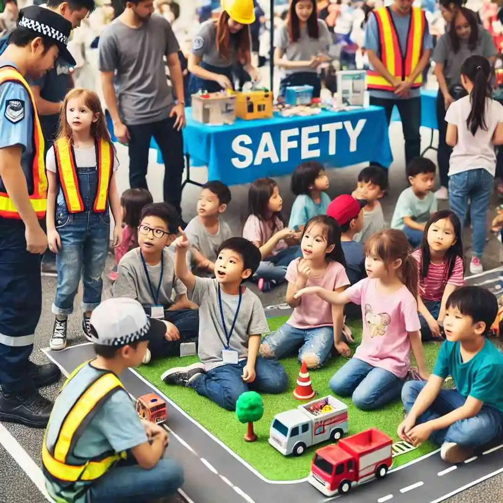 Children at community safety fair