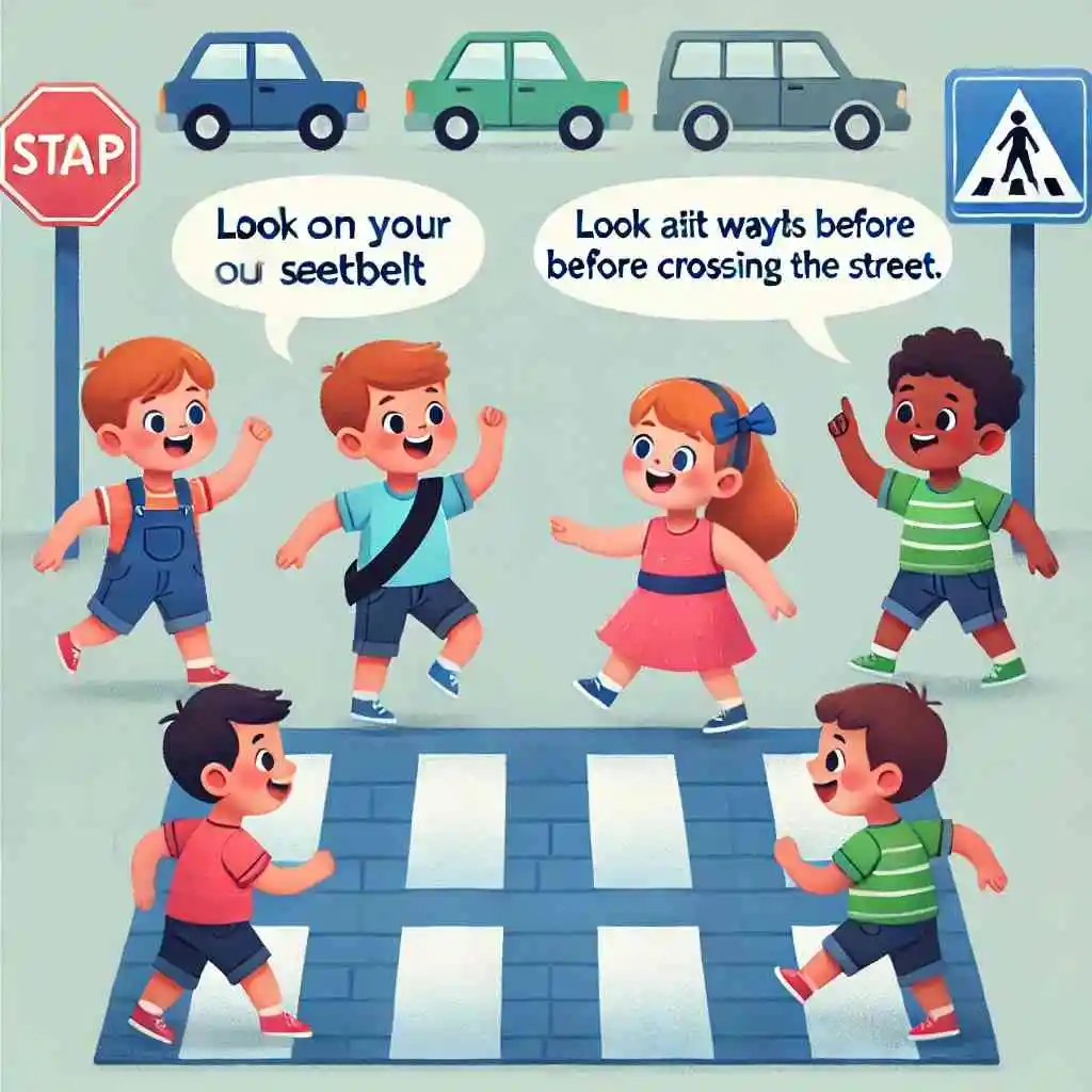 Children playing Safety Simon Says