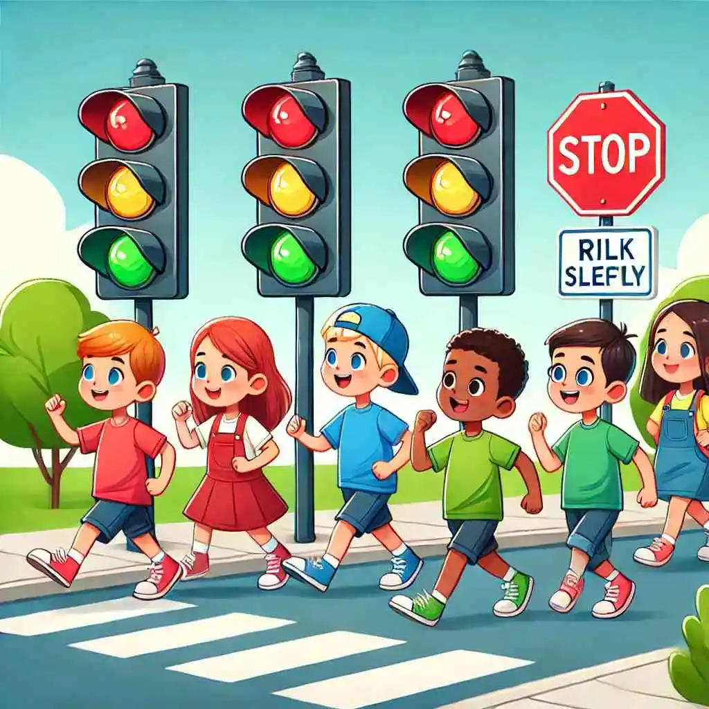 Children playing the Traffic Light Game