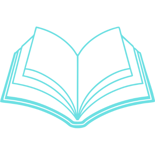 Teal open book icon representing free educational guides for parents and teachers about child safety and awareness.