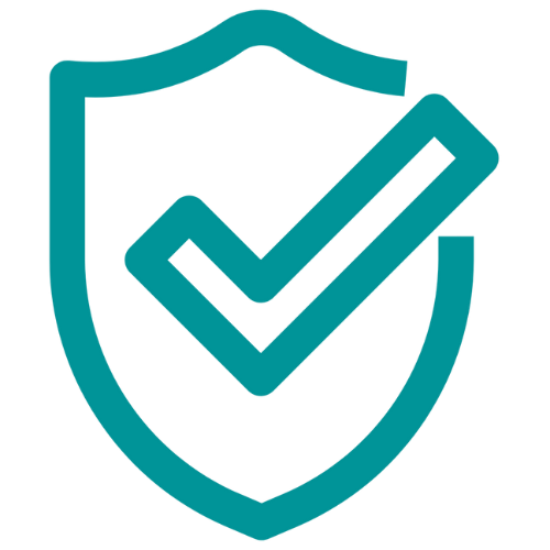 Teal safety shield icon with a check mark representing child protection and safety awareness posters.