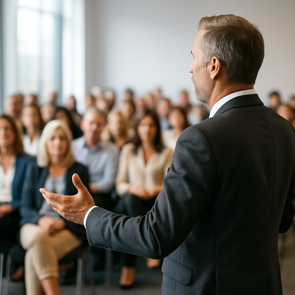 Professional training seminar on child safety and awareness led by expert speaker for educators, caregivers, and social workers