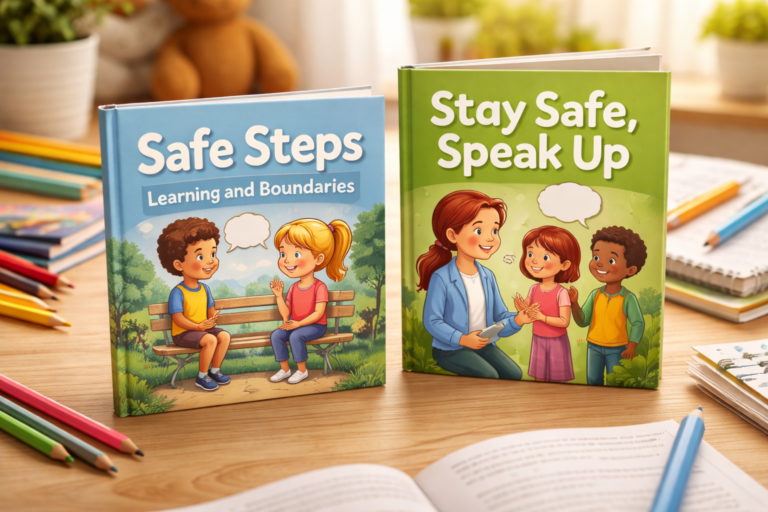 Child safety storybooks designed to support calm conversations about safety and trust