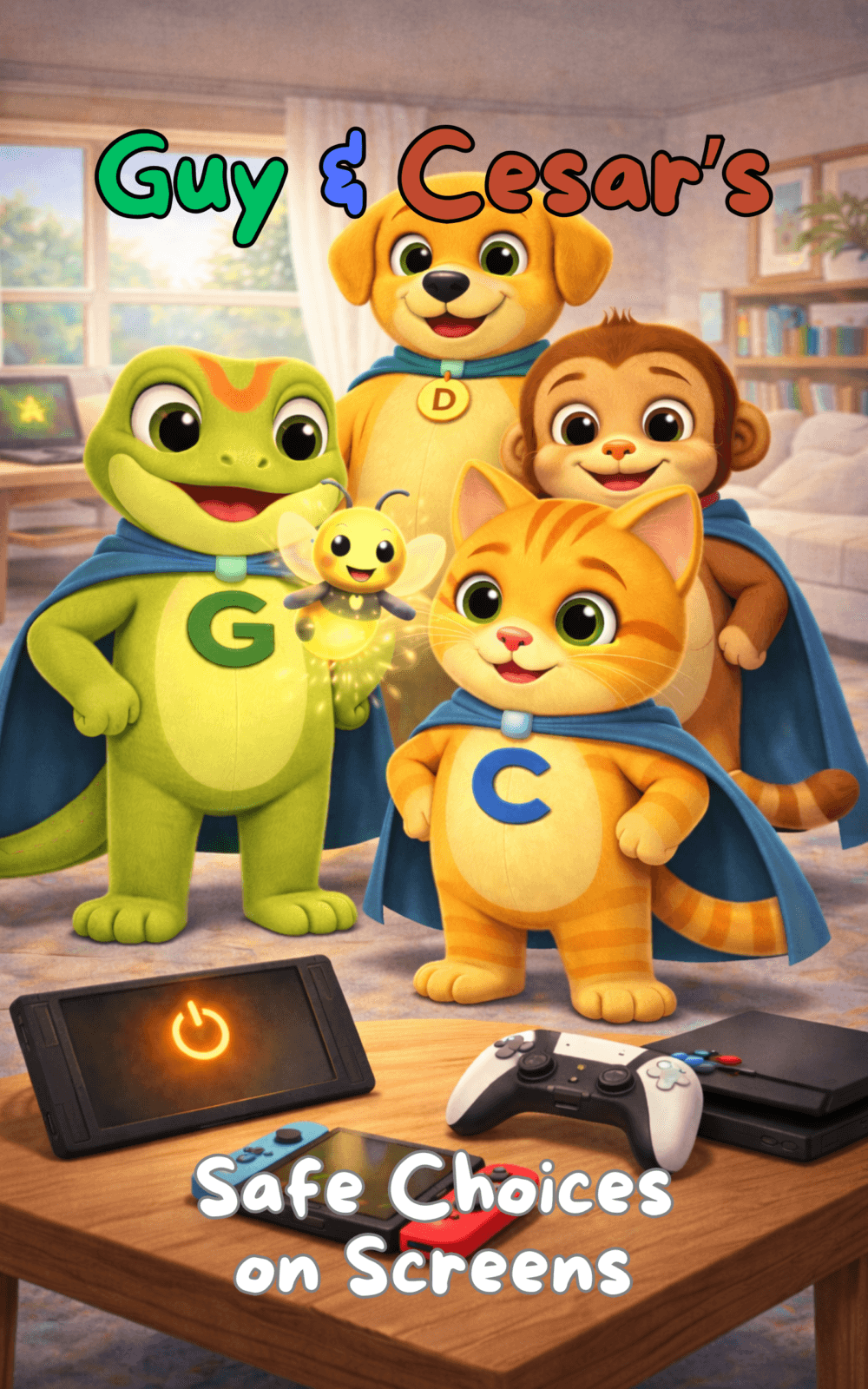 Safe Choices on Screens children’s book cover by Guy & Cesar featuring digital safety theme