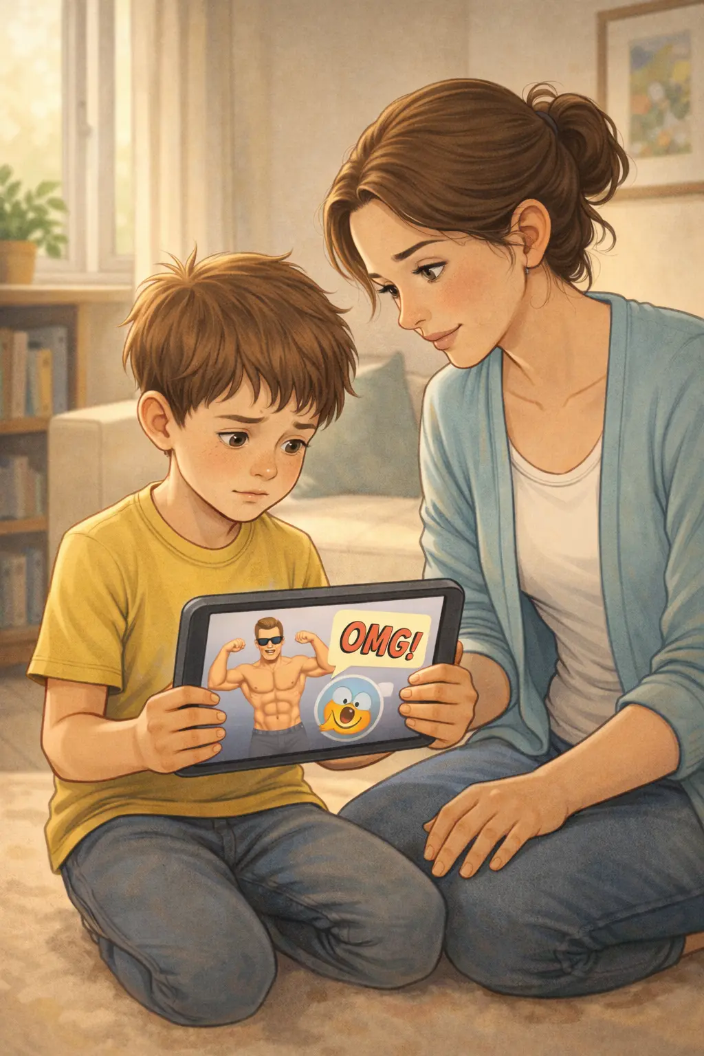 What children see online is not always true and may need calm adult guidance